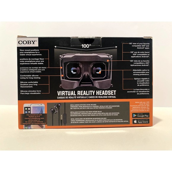 Coby VR Headset Compatible with iPhone & Android Phone Up To 6-Inch Displays - Picture 2 of 5